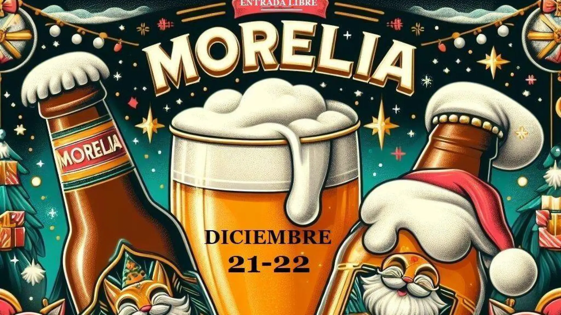 Cartel del Festival Navideño de la Cerveza en Morelia